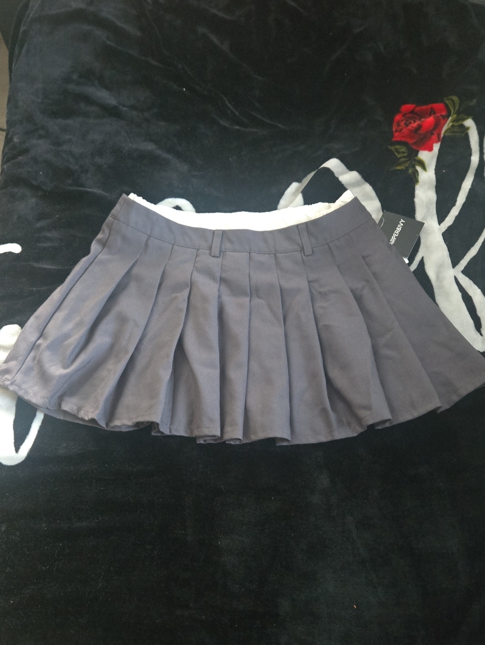 Harper Pleated Skater Mini Skirt in Charcoal Gray